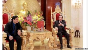 A photo run by the Tien Phong newspaper shows Vietnam's former  Communist party chief Nong Duc Manh in what is reported to  be his opulently decorated home.