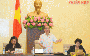 NA Chairman Nguyen Sinh Hung during debate on draft law Penal Procedure Code