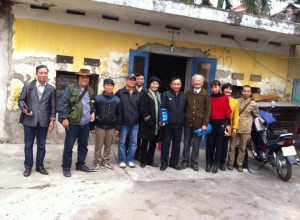 Mr. Kim (fifth from right) and visiting activists earlier this year