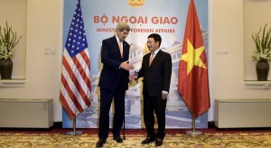 Secretary Kerry and his Vietnamese counterpart Pham Binh Minh in Hanoi in early August 2015
