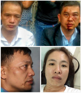 Vietnamese activists and lawyers beaten by thugs: Nguyen Van Dai, Le Van Luan, Tran Thu Nam and Nguyen Ngoc Nhu Quynh 