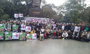 Activists gathered in Hanoi center to mark the 37th anniversary of the Chinese invasion of six northernmost provinces