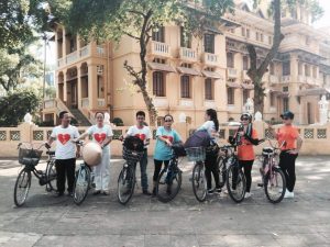 Ani-China activists cycling on Hanoi streets every Sunday