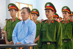 Pastor Nguyen Cong Chinh at his trial in 2012