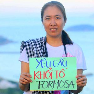 Blogger Mẹ Nấm - Nguyễn Ngọc Như Quỳnh từng nhiều lần công khai phản đối công ty Formosa gây ra thảm họa môi trường tại miềnTrung Việt Nam.