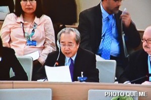 Vo Van Ai speaking at the UN Human Rights Council, 8 March 2013 - Photo QUE ME LHQ ở Genève – Photo Quê Mẹ