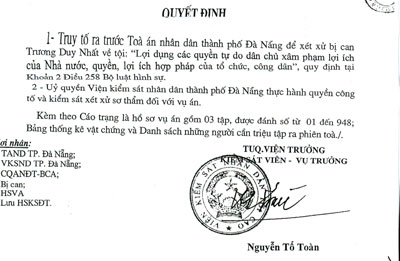 A copy of the indictment against Nhat delivered on Feb. 25, 2014. Credit: Family members