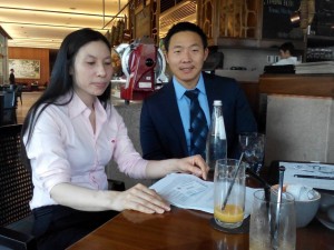 Mrs. Tran Thi Hong at a meeting with U.S. diplomat in Saigon on Mar 7 to report ongoing police harassment against her family