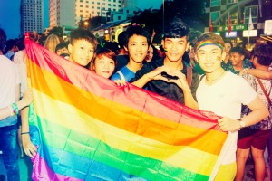 Young people attending Viet Pride to support LGBT