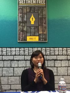 Mrs. Vu Minh Khanh at an event calling for release of prisoners of conscience worldwide organized by U.S. Amnesty International in San Jose, California