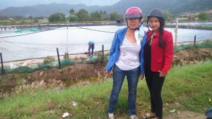 Bloggers Nguyen Ngoc Nhu Quynh (left) and Ton Nu Cung Khiem after the attack on road on Aug 13